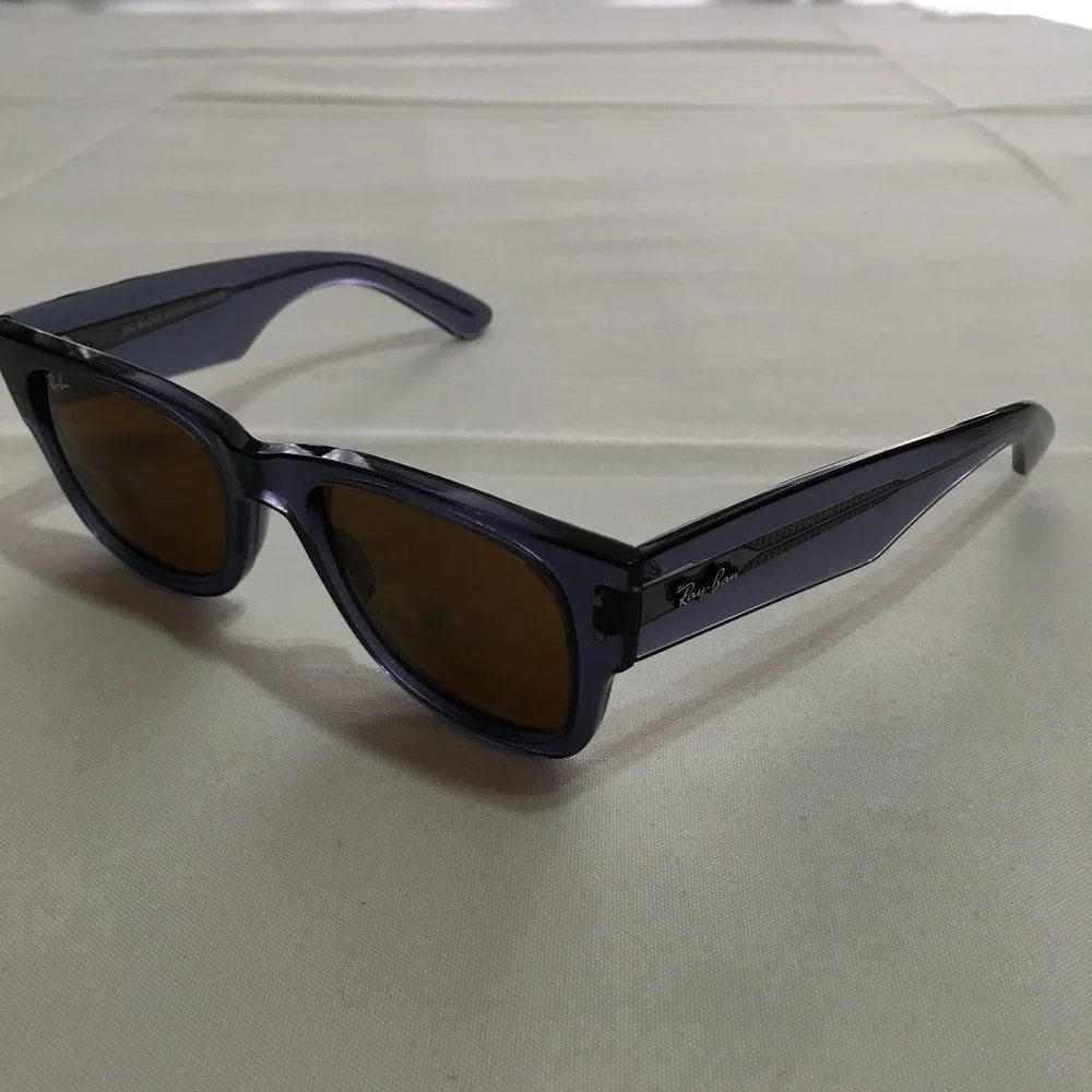 Ray-Ban Mega Wayfarer RB0840S Sunglasses Transparent Blue Frame Brown Lens Parts